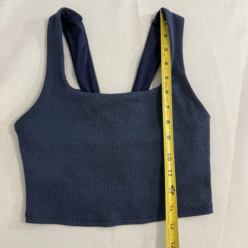 Alo Yoga Ribbed Sports Bra Blue Size XS
